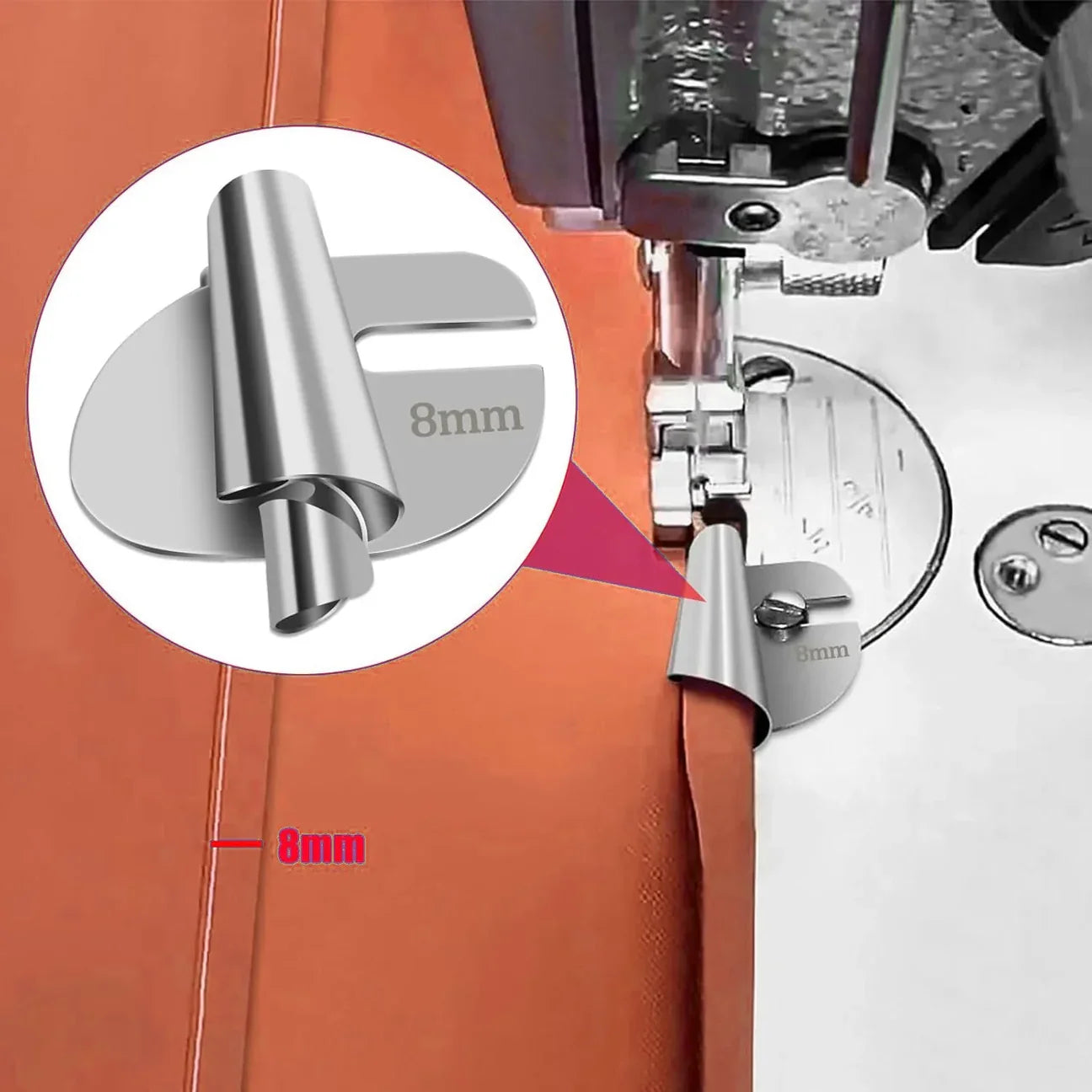 Die Lösung für perfekte und professionelle Säume – Set mit 8 Rollsaum-Nähfüßen