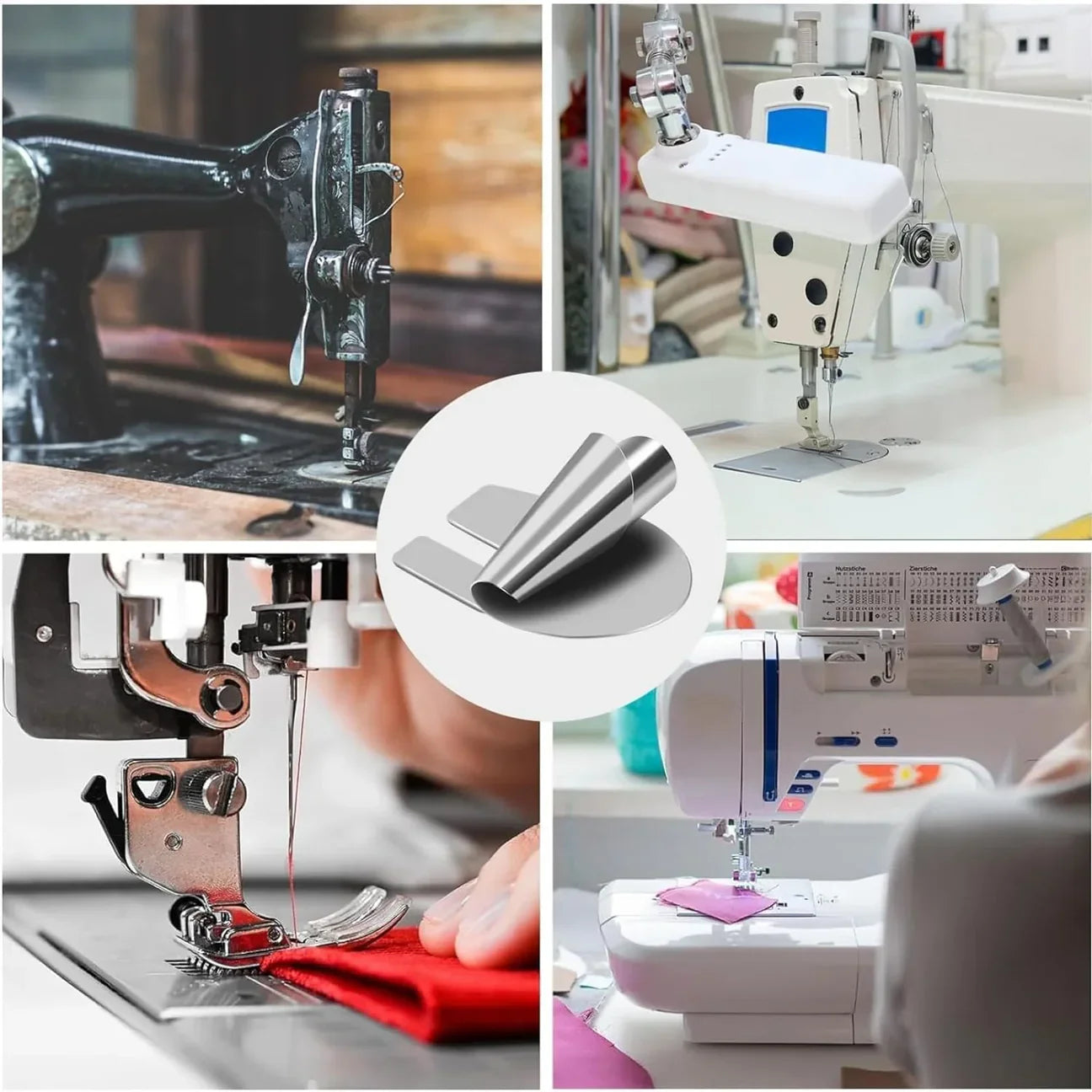 Die Lösung für perfekte und professionelle Säume – Set mit 8 Rollsaum-Nähfüßen